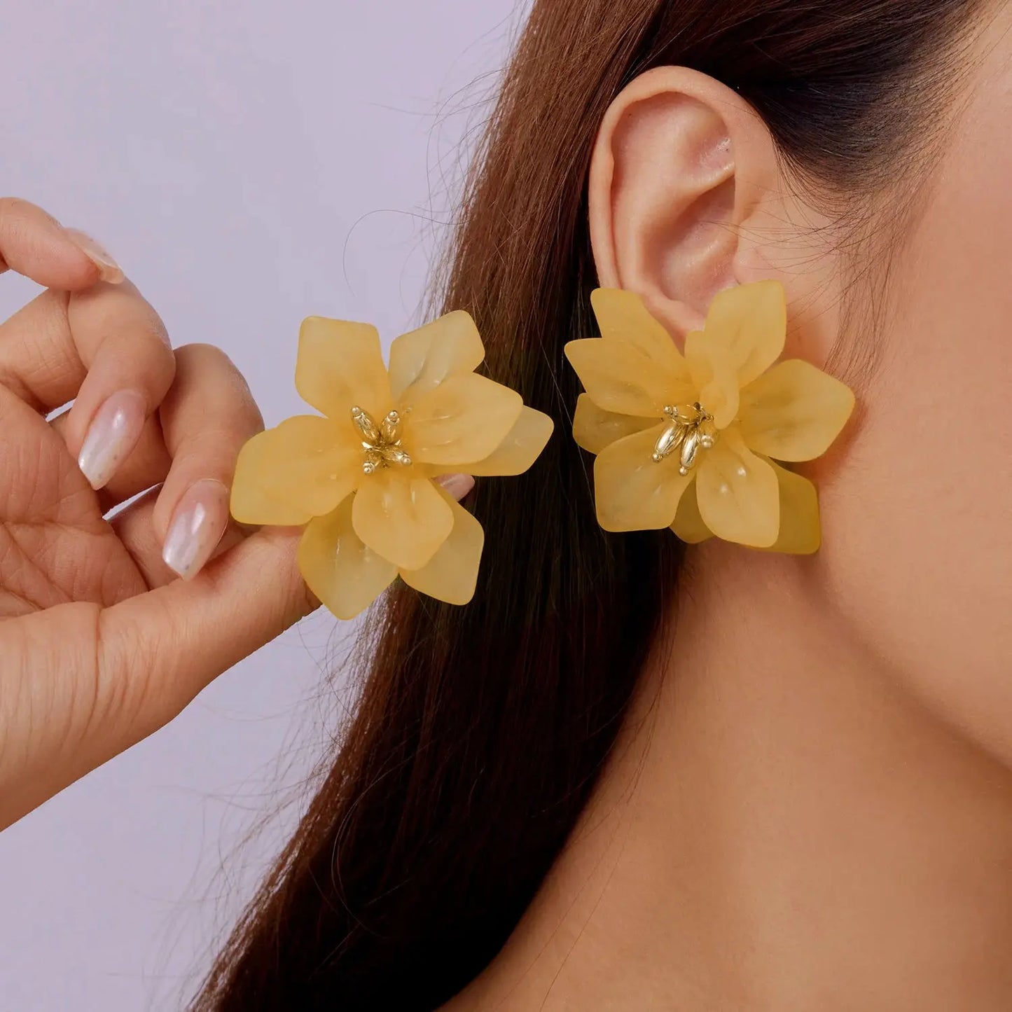Boho Big Flower Earrings – Colorful Acrylic Statement Floral Studs for Women HypeNvibes