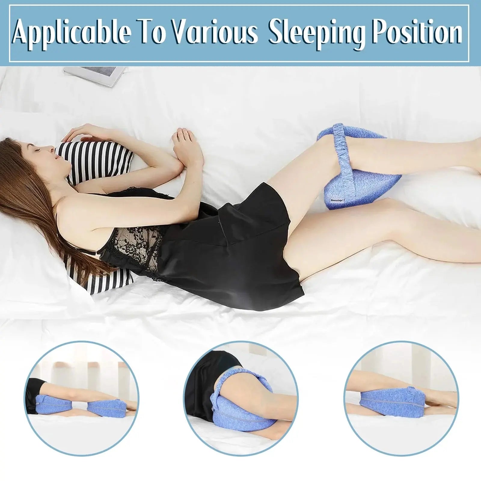 Smoothspine Alignment Pillow - Relieve Hip Pain & Sciatica, Leg Alignment Pillow, Smooth Spine Improved Leg Pillow for Sleeping Side Sleeper (Black)