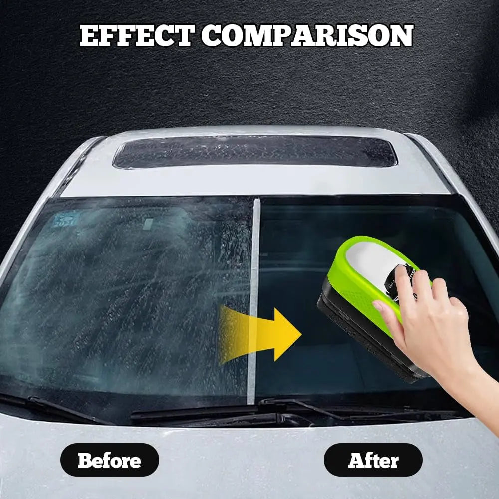 Automotive Oil Film Cleaning Brush 2.0 with 2 Extra Cleaner, 2024 Upgraded Glass Cleaning Board for Windshield, Anti-Rain Fog Cleaning Glass Brush, Universal Glass Cleaning Wipe Board (1, Red)