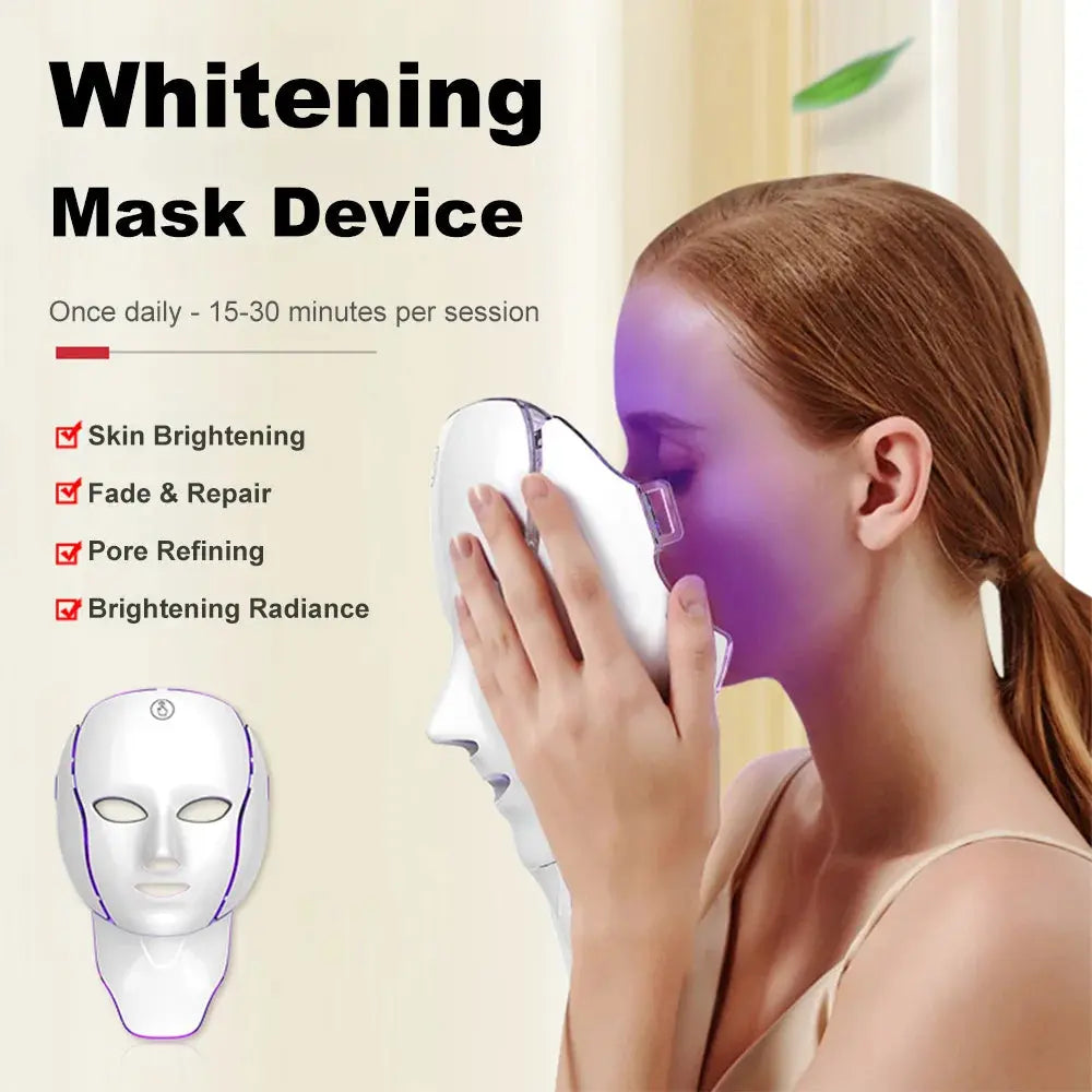 7-Color LED Face & Neck Mask – Anti-Aging, Acne & Skin Rejuvenation HypeNvibes