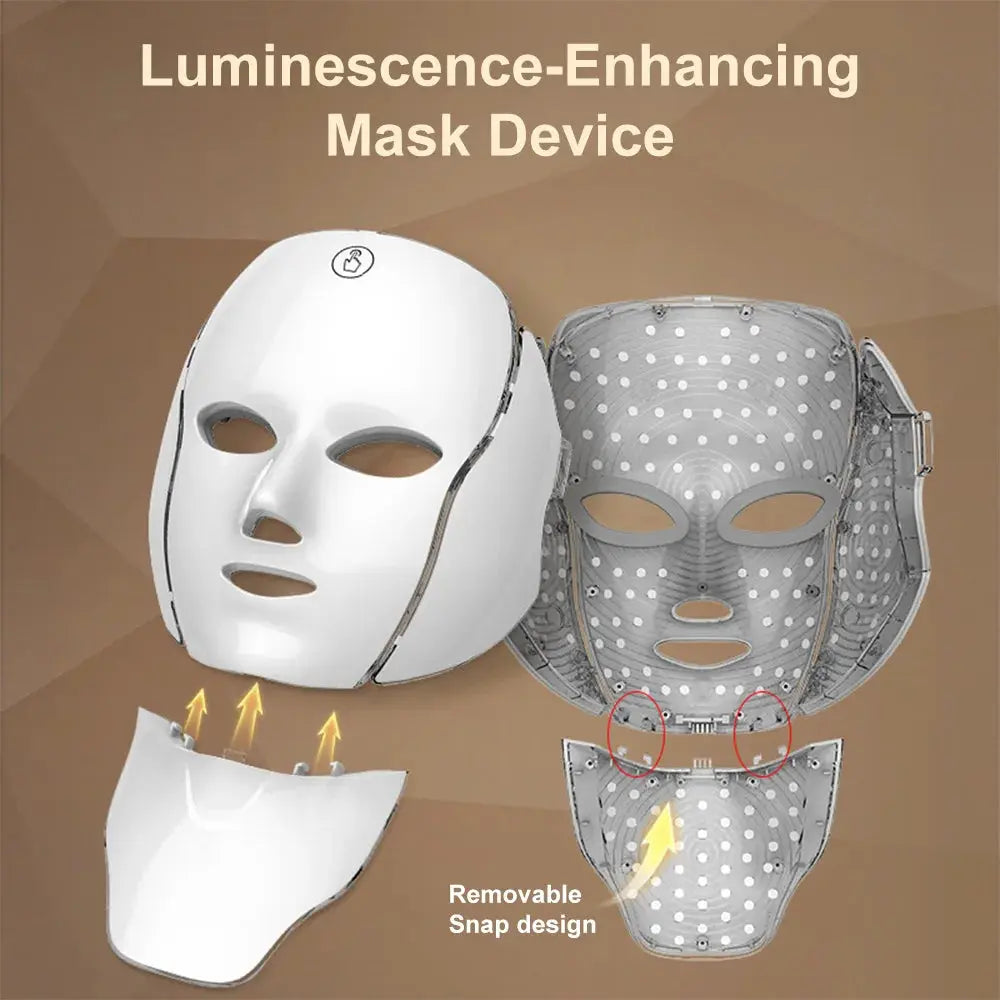 7-Color LED Face & Neck Mask – Anti-Aging, Acne & Skin Rejuvenation HypeNvibes