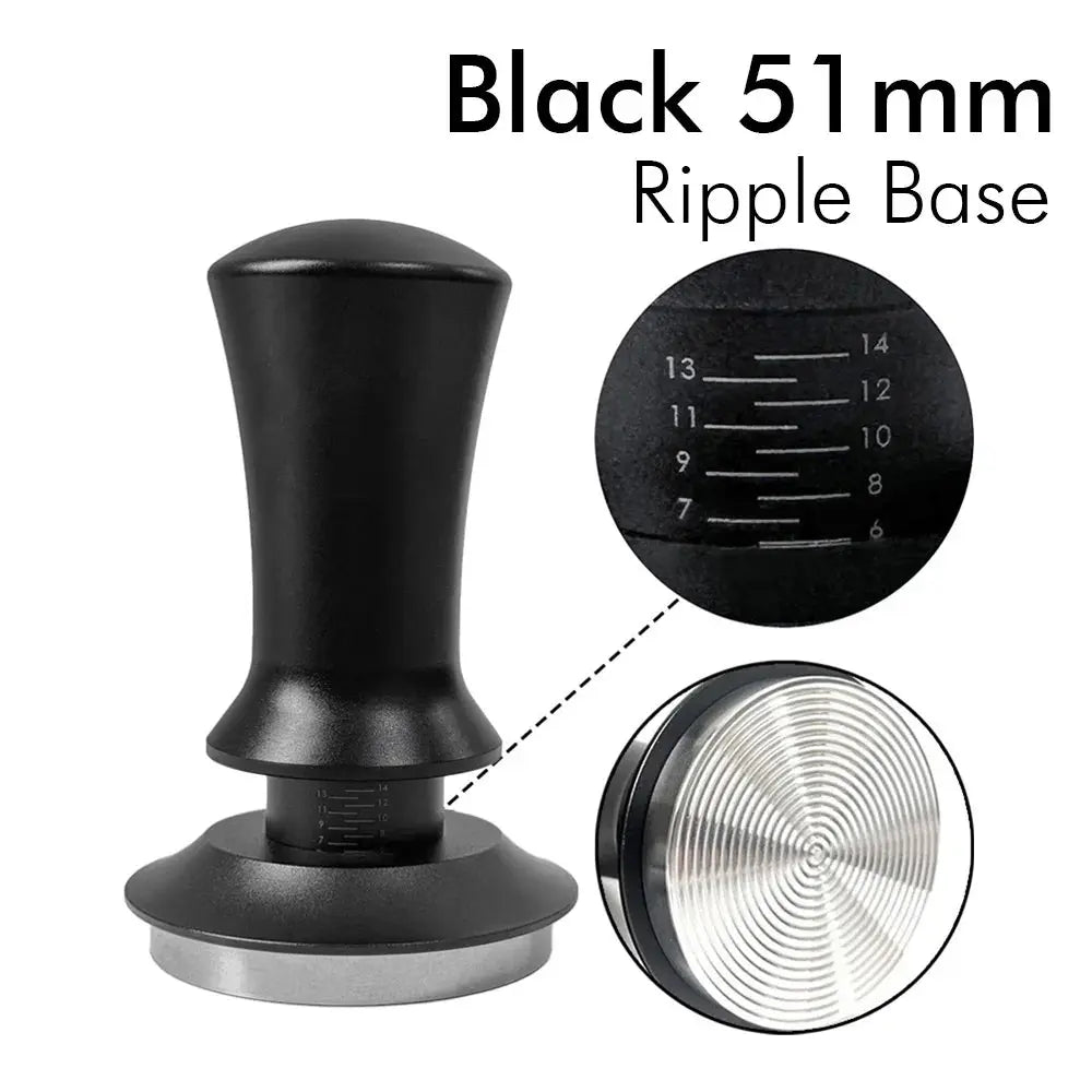 Calibrated Spring Coffee Tamper – Ripple Base Espresso Tool, 51/54/58mm Barista Accessory HypeNvibes