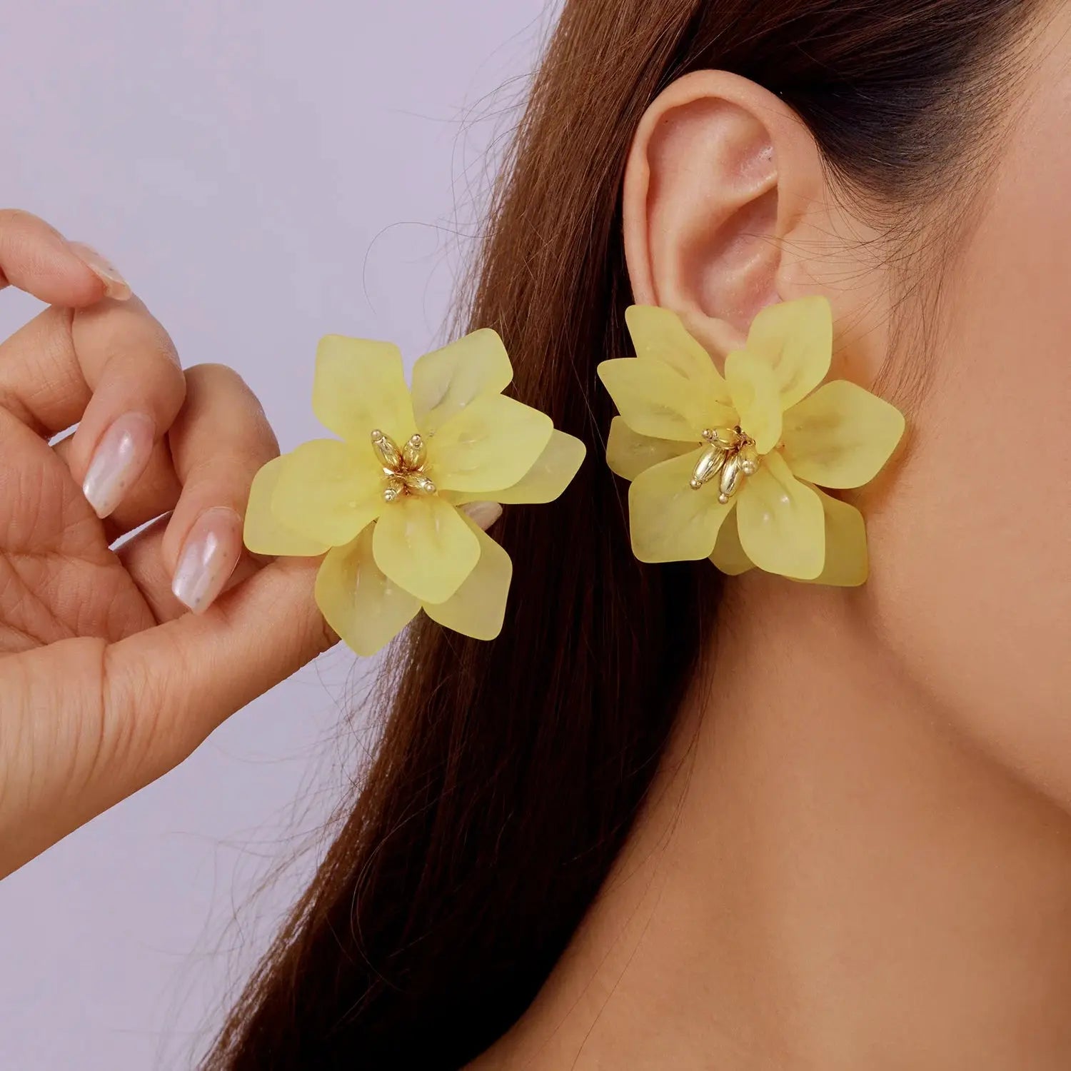 Boho Big Flower Earrings – Colorful Acrylic Statement Floral Studs for Women HypeNvibes