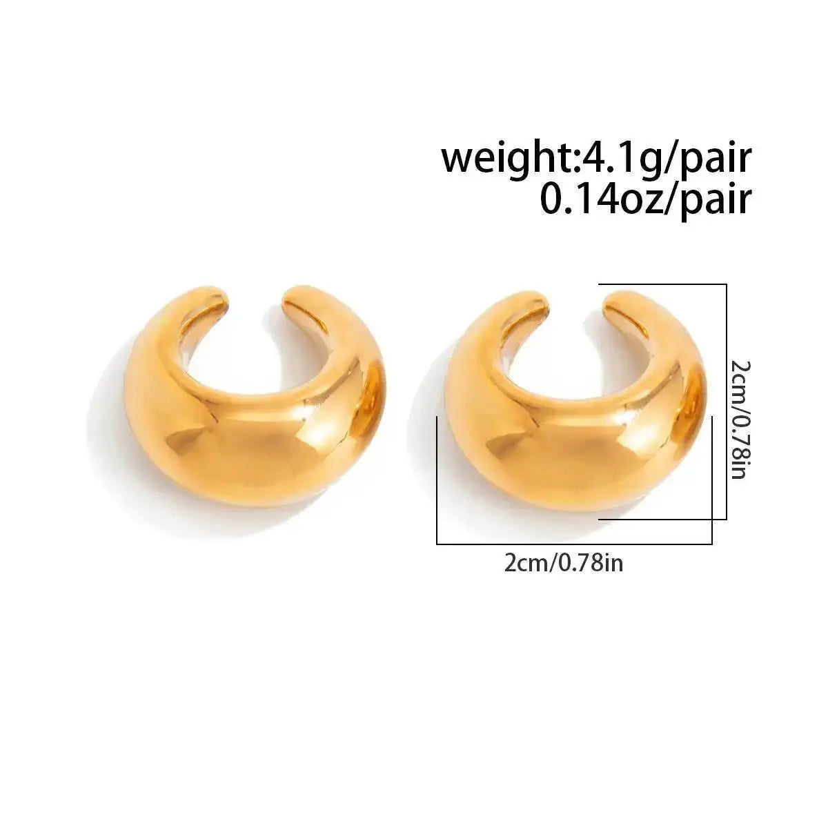 Gold C-Shaped Ear Cuff Clip – Punk Water Drop Cartilage Earring for Women HypeNvibes
