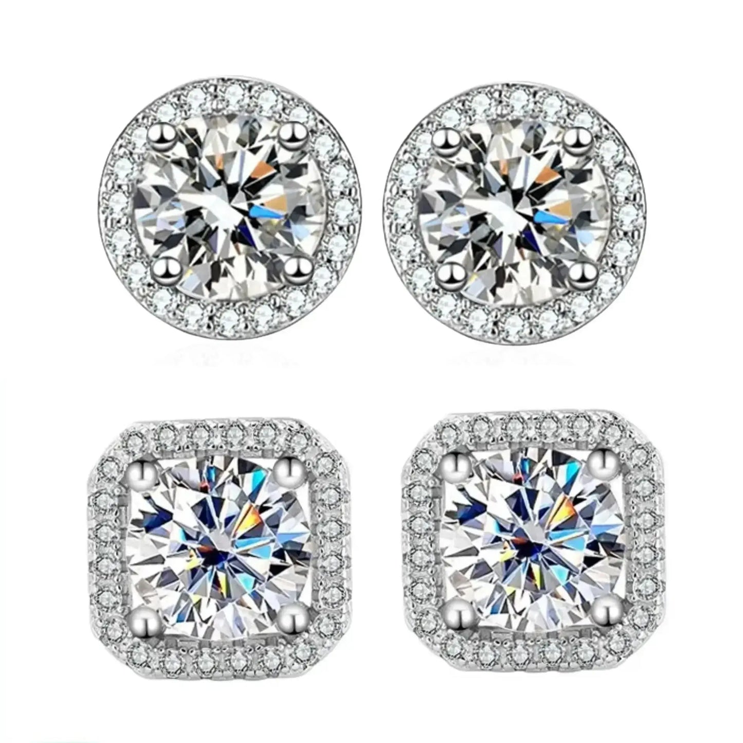 Moissanite Square Stud Earrings – Elegant Geometric Fashion Jewelry for Women HypeNvibes