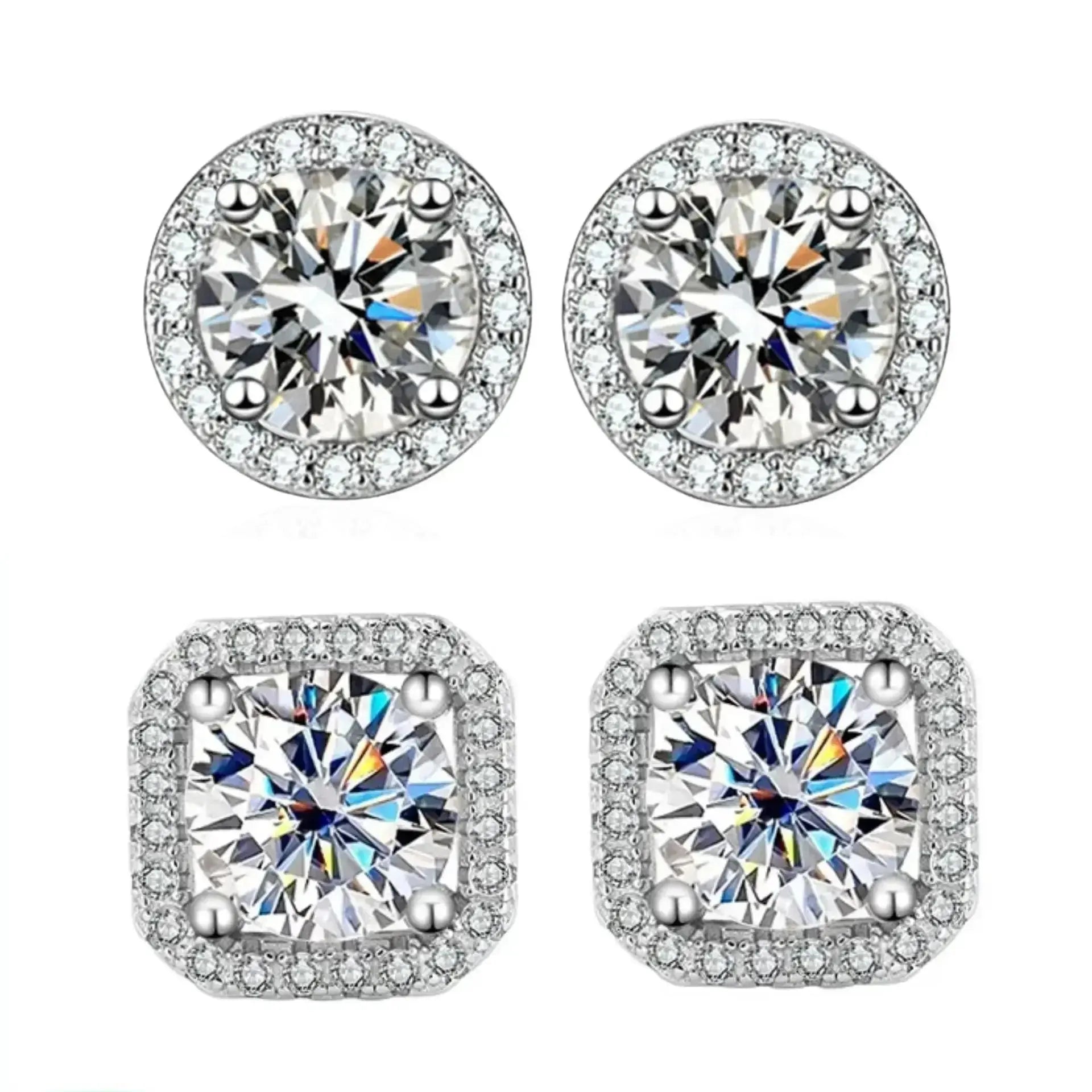 Moissanite Square Stud Earrings – Elegant Geometric Fashion Jewelry for Women HypeNvibes