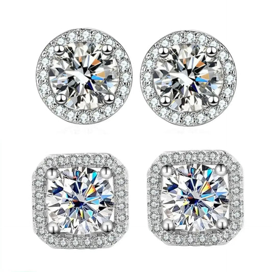 Moissanite Square Stud Earrings – Elegant Geometric Fashion Jewelry for Women HypeNvibes