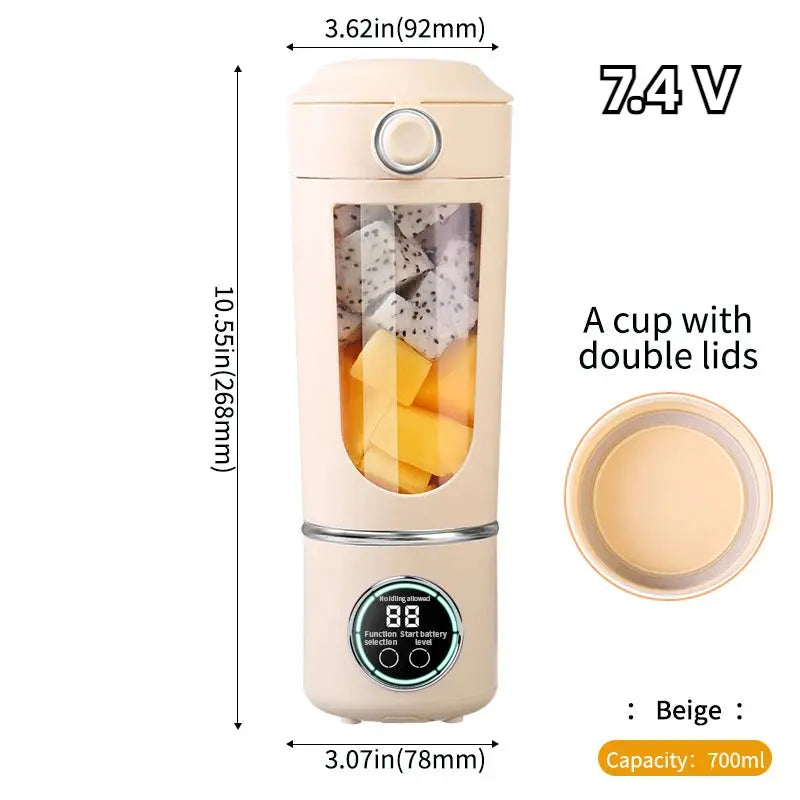 700ML 2-in-1 Portable Blender Bottle | Blend & Drink Smoothie Cup No Charging Needed HypeNvibes