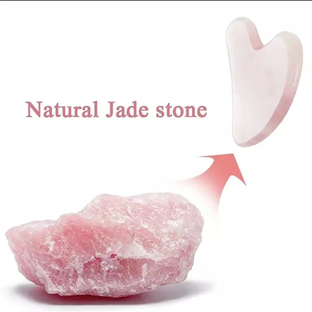 Rose Quartz Gua Sha Facial Tool – Face Sculpt & De-Puff Massager HypeNvibes