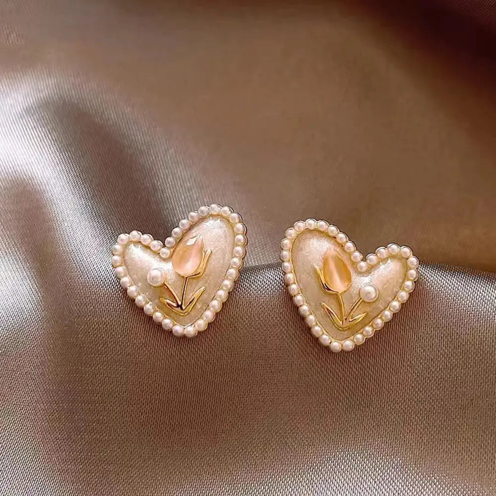 Heart Hoop Earrings – Korean Drip Oil Love Dangle Jewelry for Women HypeNvibes