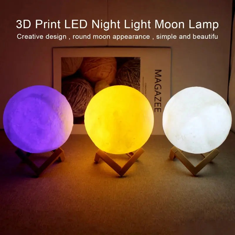 3D LED Moon Night Light – Galaxy Book Lamp HypeNvibes