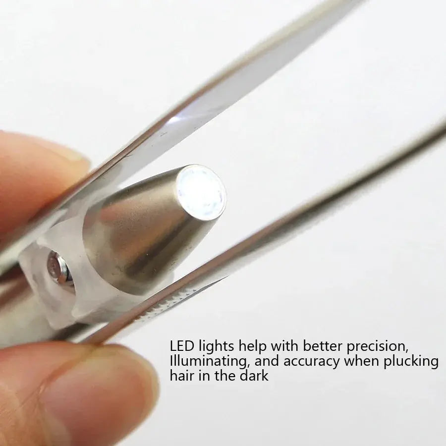 LED Lighted Precision Eyebrow Tweezers HypeNvibes