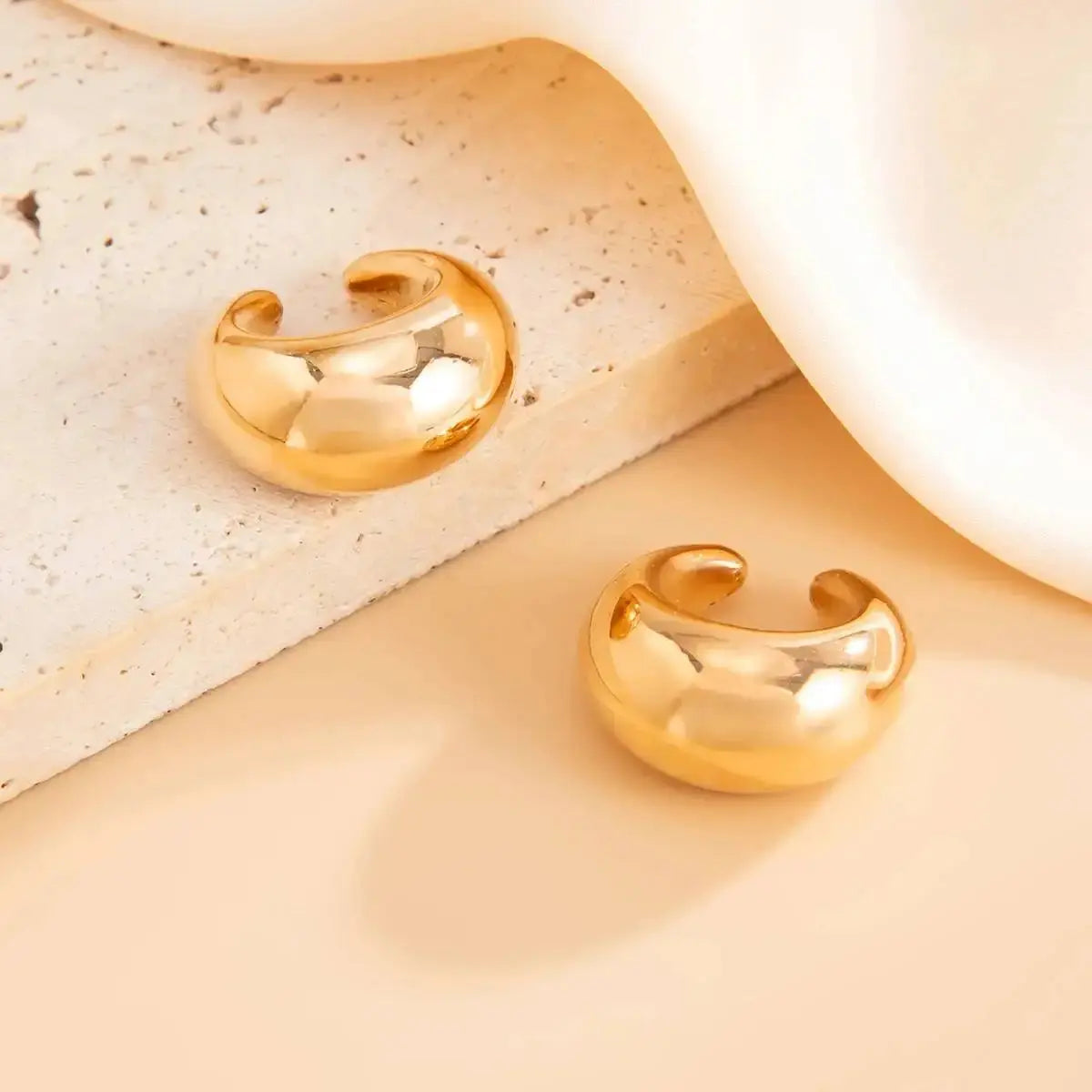 Gold C-Shaped Ear Cuff Clip – Punk Water Drop Cartilage Earring for Women HypeNvibes