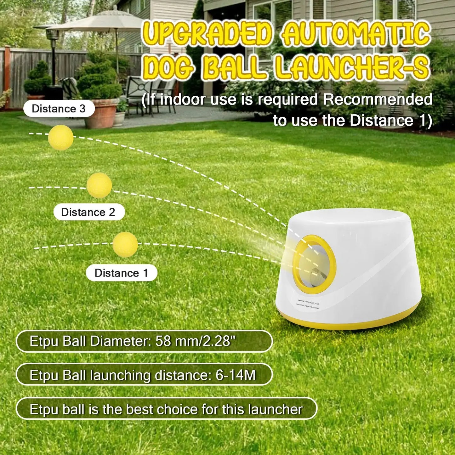 Automatic Dog Ball Launcher – Interactive Tennis Ball Thrower with 5 Non-Toxic Balls HypeNvibes