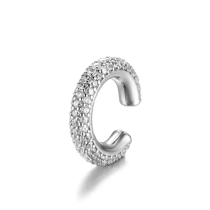 Zircon Ear Cuff Clip Earrings – Gold & Silver No Piercing Geometric Jewelry HypeNvibes