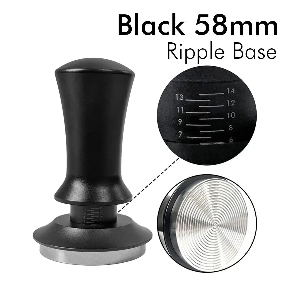 Calibrated Spring Coffee Tamper – Ripple Base Espresso Tool, 51/54/58mm Barista Accessory HypeNvibes