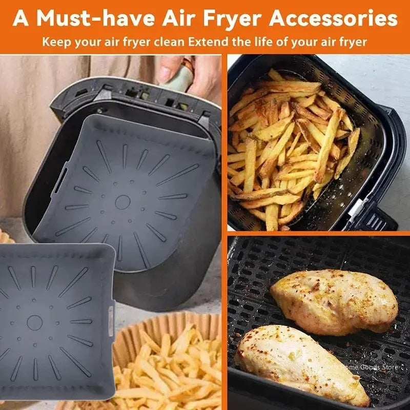 9” Silicone Air Fryer Liners – Reusable Non-Stick (6–8QT) HypeNvibes