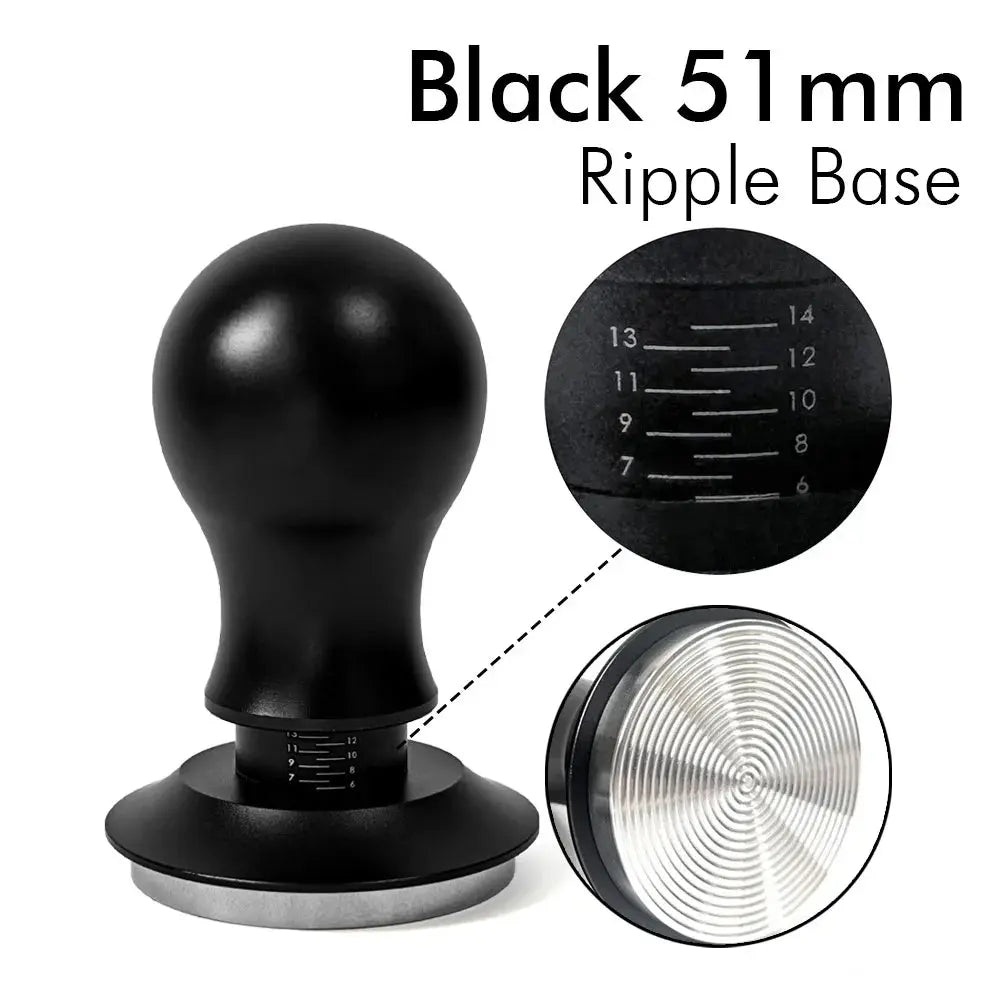 Calibrated Spring Coffee Tamper – Ripple Base Espresso Tool, 51/54/58mm Barista Accessory HypeNvibes