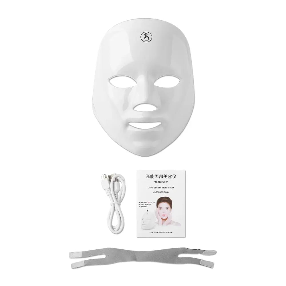 Rechargeable 7-Color LED Facial Light Therapy Mask HypeNvibes