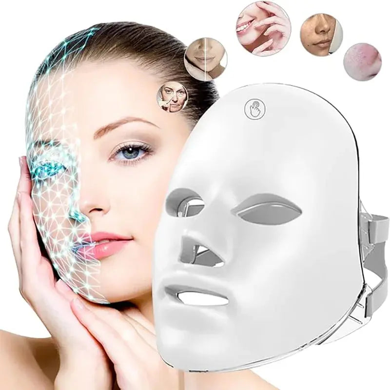 Rechargeable 7-Color LED Facial Light Therapy Mask HypeNvibes