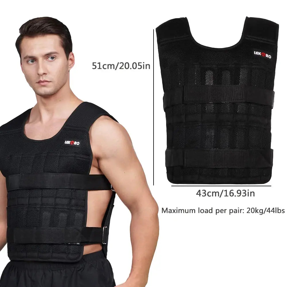 Adjustable Weighted Training Vest Set (20kg, Empty Bags) HypeNvibes