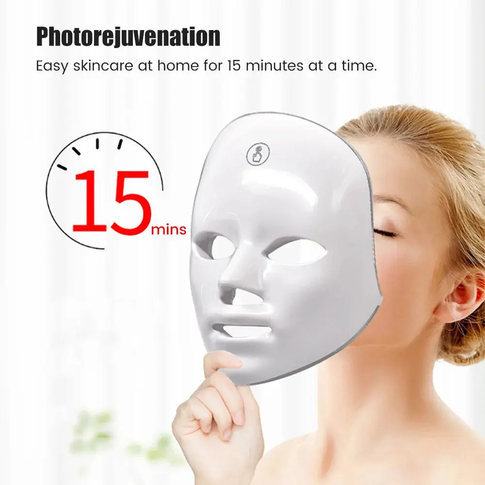 Rechargeable 7-Color LED Facial Light Therapy Mask HypeNvibes