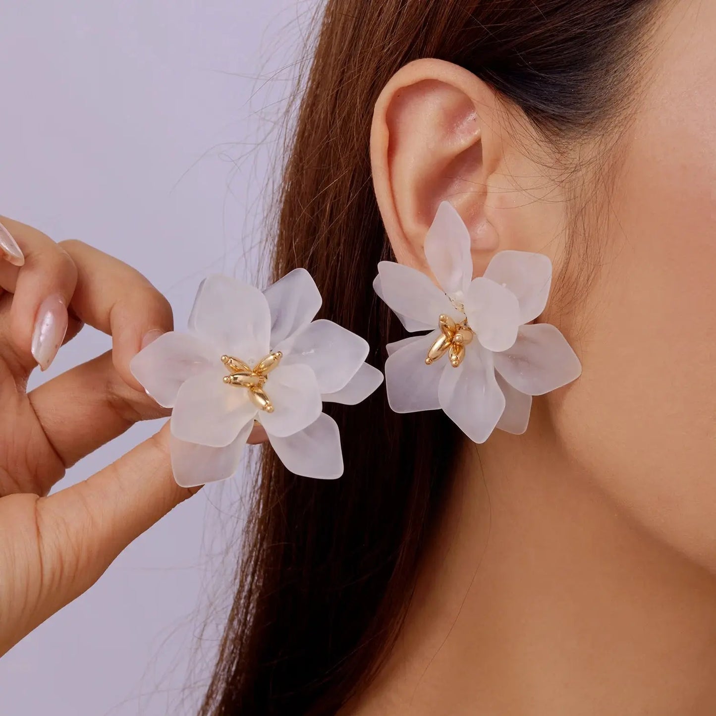 Boho Big Flower Earrings – Colorful Acrylic Statement Floral Studs for Women HypeNvibes