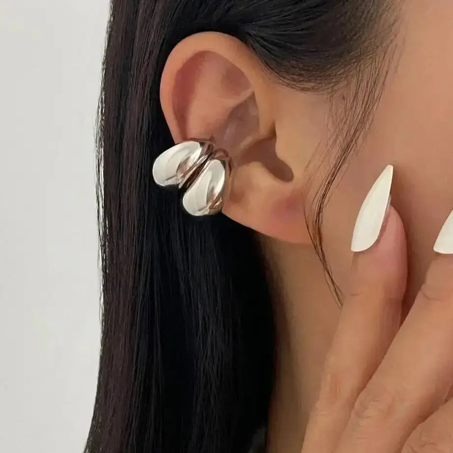 Gold C-Shaped Ear Cuff Clip – Punk Water Drop Cartilage Earring for Women HypeNvibes