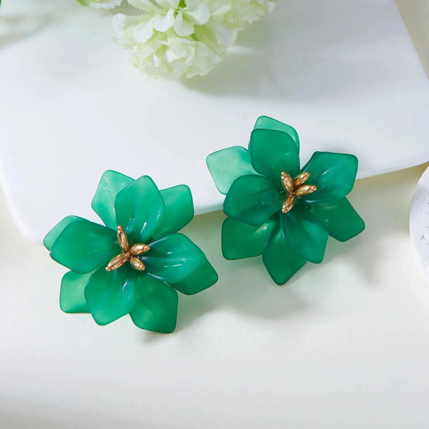 Boho Big Flower Earrings – Colorful Acrylic Statement Floral Studs for Women HypeNvibes