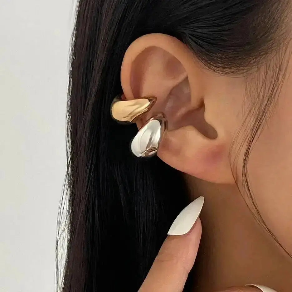 Gold C-Shaped Ear Cuff Clip – Punk Water Drop Cartilage Earring for Women HypeNvibes