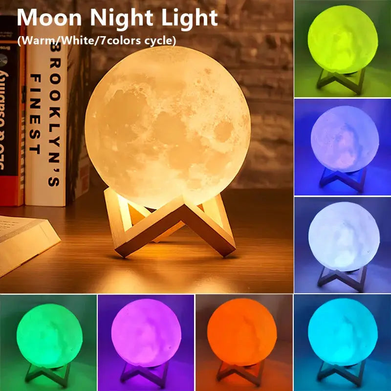 3D LED Moon Night Light – Galaxy Book Lamp HypeNvibes