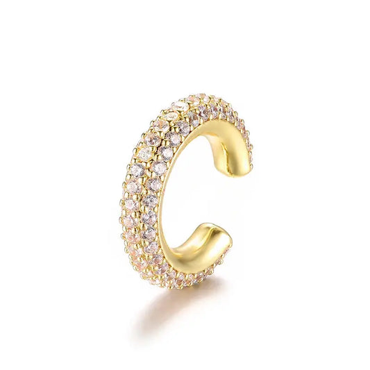 Zircon Ear Cuff Clip Earrings – Gold & Silver No Piercing Geometric Jewelry HypeNvibes