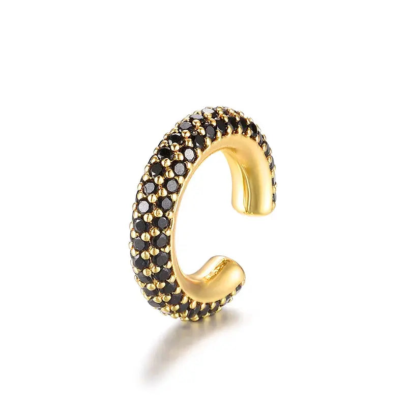 Zircon Ear Cuff Clip Earrings – Gold & Silver No Piercing Geometric Jewelry HypeNvibes