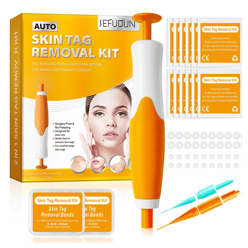 Skin Tag Removal Tool with Rubber Rings – Face & Body Beauty Device for Neck, Chin, Back